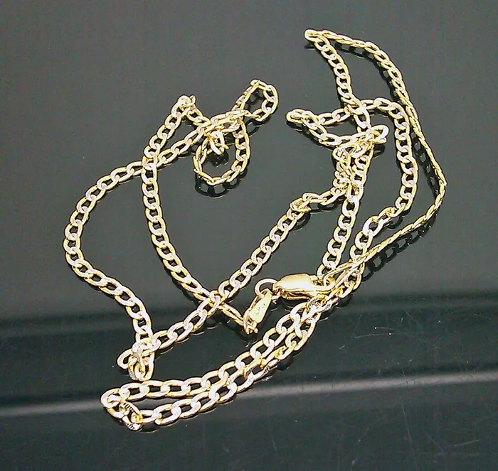 Gold and Diamond Necklaces 22 Real 10K Yellow Gold Link Chain Necklace Diamond Cut Chain Men Women