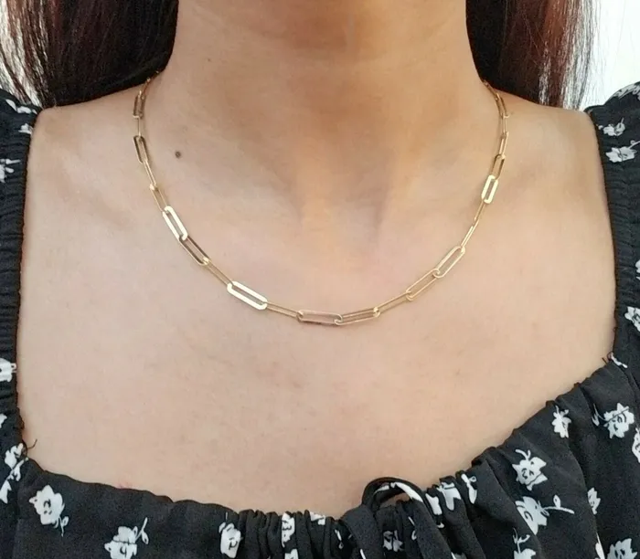 Gold and Diamond Necklaces Real 10k Women Paperclip Chain 4mm 16 lobster Clasp10kt yellow Gold necklace Gold and Diamond Necklaces Real 10k Women Paperclip Chain 4mm 16 lobster Clasp10kt yellow Gold necklace