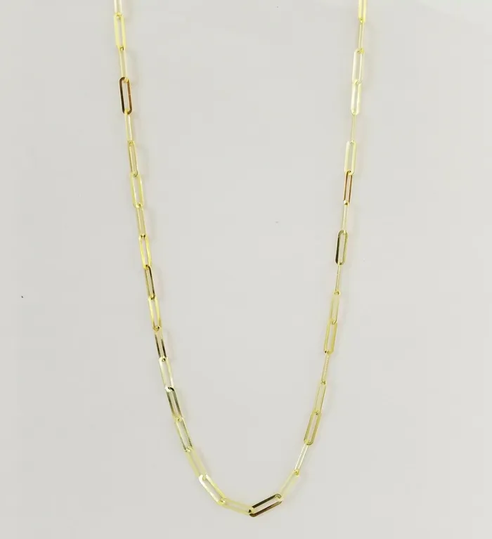 Gold and Diamond Necklaces Real 10k Women Paperclip Chain 4mm 16 lobster Clasp10kt yellow Gold necklace