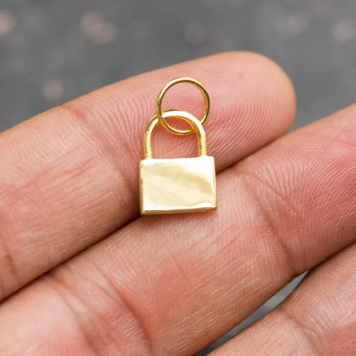 Jalvi Co PadLock Sterling Silver Charm Pendant 14k 18k Solid Gold Vermeil Pendant Padlock Pendant Gift for her Necklaces Jalvi Co PadLock Sterling Silver Charm Pendant 14k 18k Solid Gold Vermeil Pendant Padlock Pendant Gift for her Necklaces