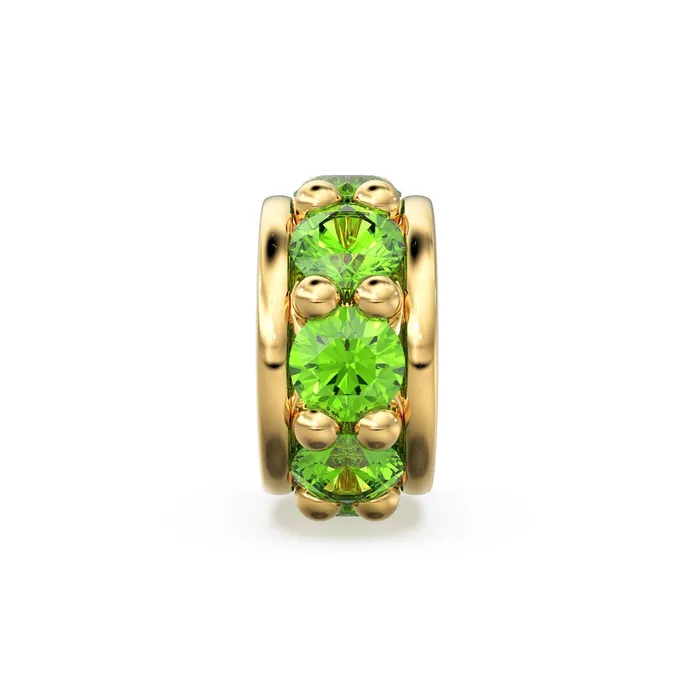 Jalvi Co PreStyled Sets 18k Solid Yellow Gold 5mm Peridot Eternity Rondelle Wheel Bead