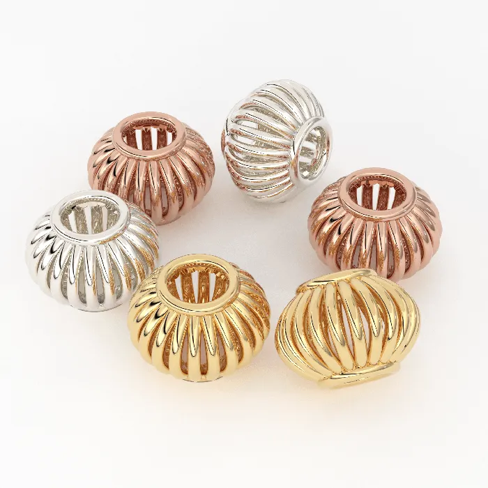 Jalvi Co PreStyled Sets 42mm 18k Solid Yellow Gold Fancy Bali Spacer Findings Beads Pair Jalvi Co PreStyled Sets 42mm 18k Solid Yellow Gold Fancy Bali Spacer Findings Beads Pair