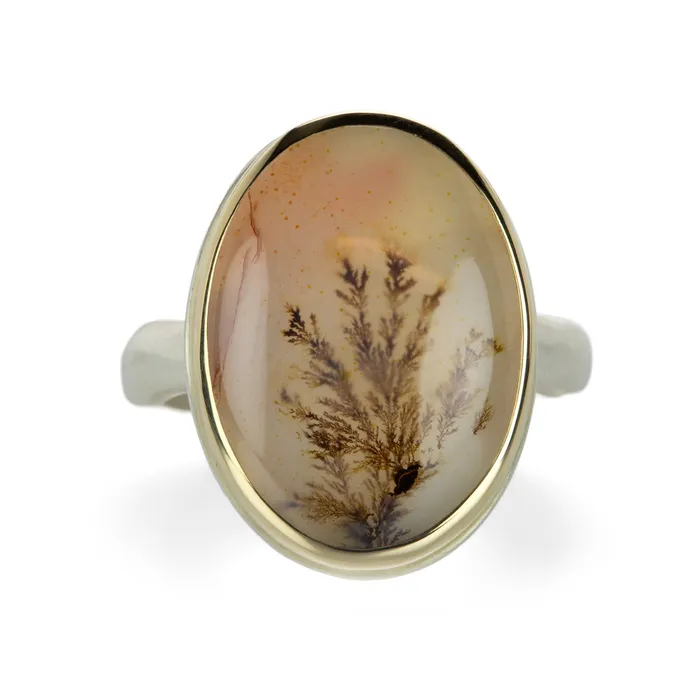 Jamie Joseph Rings Oval Bezel Set Dendritic Agate Ring