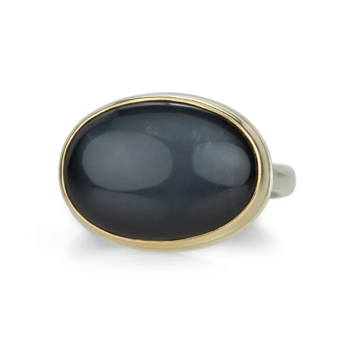 Jamie Joseph Rings Smooth Oval Gray Moonstone Ring
