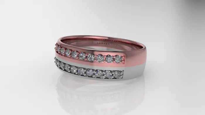 Jcm 21 jewelry Rings 14K Gold Wedding Ring with 20 Diamonds STT Cut Chanel For men or women