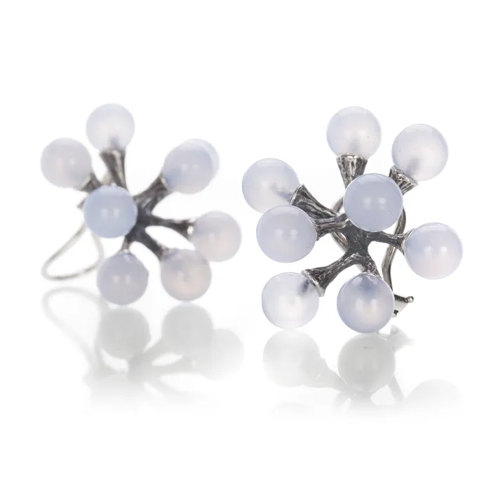 John Iversen Earrings Single Chalcedony Jacks Earrings