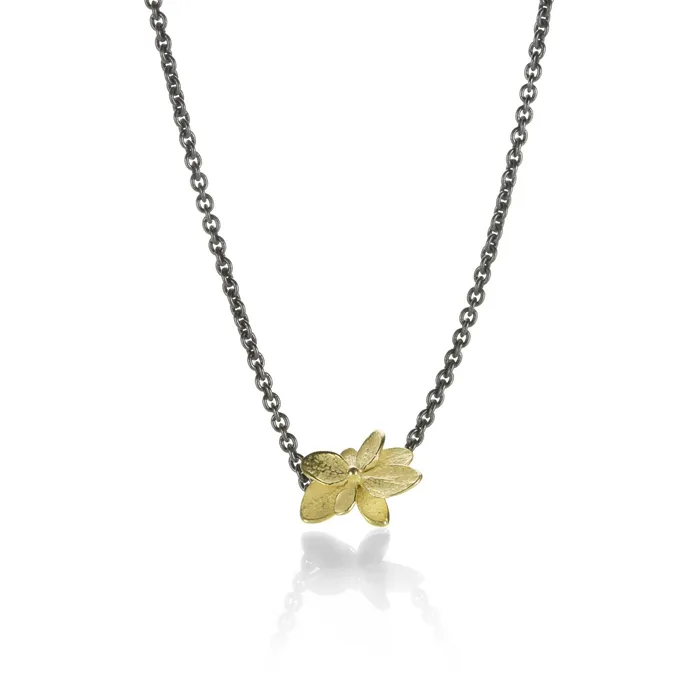 John Iversen Necklaces Mixed Metal Twin Hydrangea Necklace