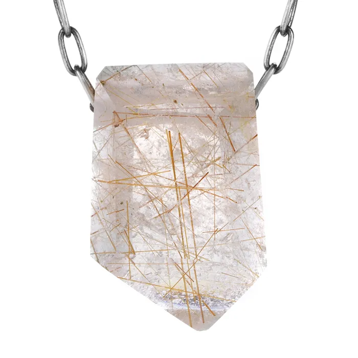 Joseph Brooks Extra Large Rutile Quartz Pendant Necklace Necklaces