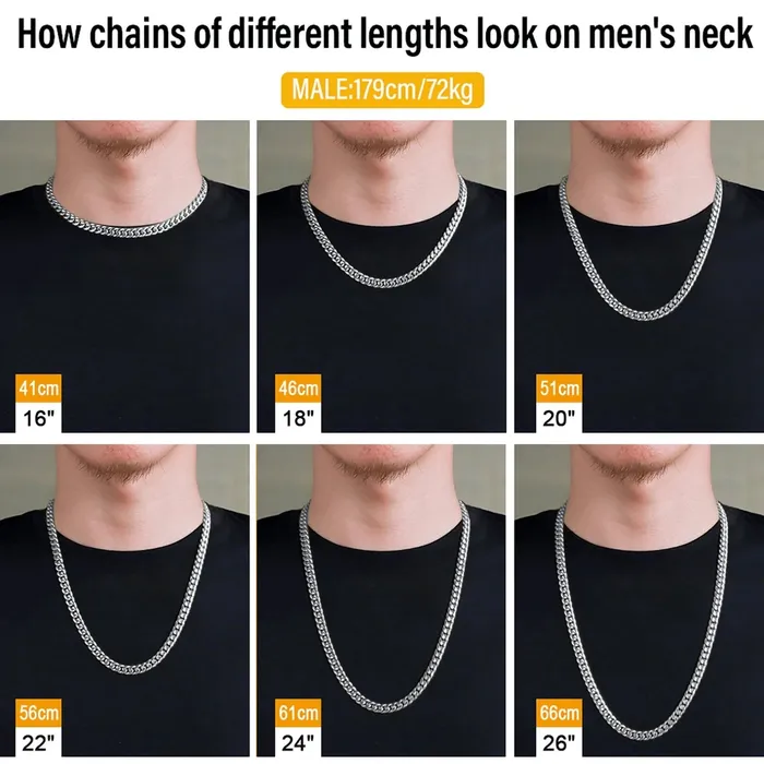 KRKC The Silver Lining 8mm Miami Cuban Link Chain White Gold Plated Rings