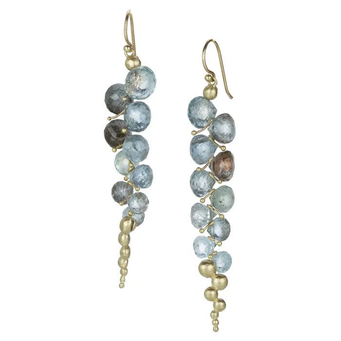 Large Moss Aquamarine Caviar Earrings Rachel Atherley Earrings
