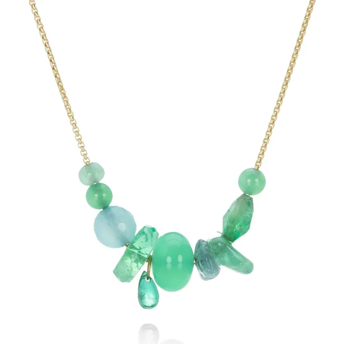 Mallary Marks Necklaces Mixed Green Collage Necklace