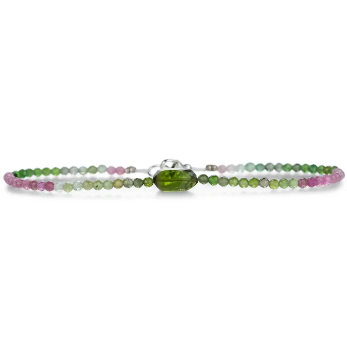 Margaret Solow Bracelets Faceted Multicolored Tourmaline Beaded Bracelet
