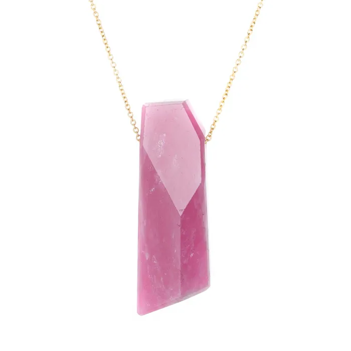 Margaret Solow Necklaces Pink Tourmaline Crystal Pendant Necklace
