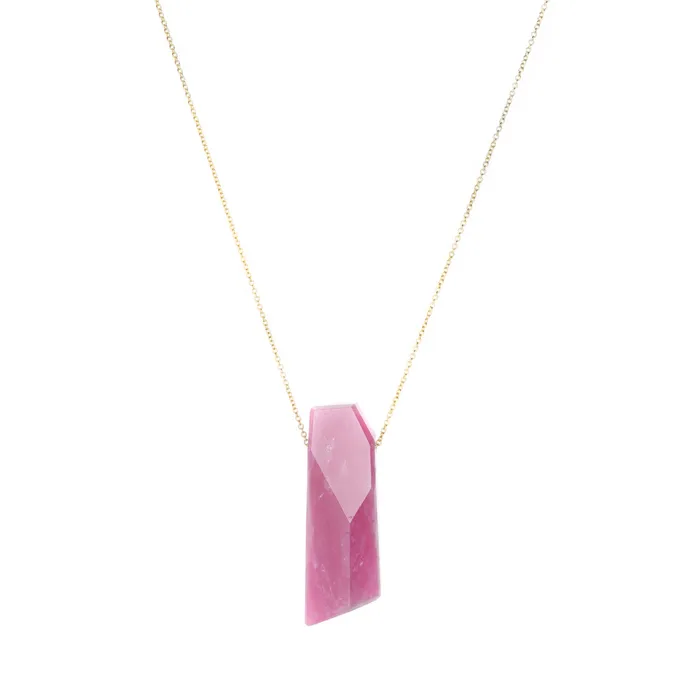 Margaret Solow Necklaces Pink Tourmaline Crystal Pendant Necklace Margaret Solow Necklaces Pink Tourmaline Crystal Pendant Necklace