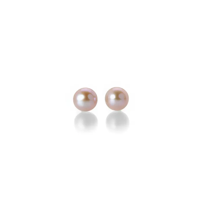 Maria Beaulieu 7mm Pink Freshwater Pearl Stud Earrings Earrings