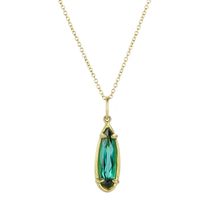 Marian Maurer Necklaces Teardrop Blue Green Tourmaline City Necklace