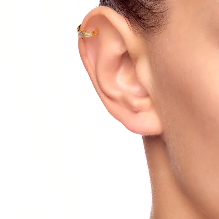 Mellonia Citrus Earcuffs Labradorite Gold Plated 925 Silver Spirito Rosa Earrings