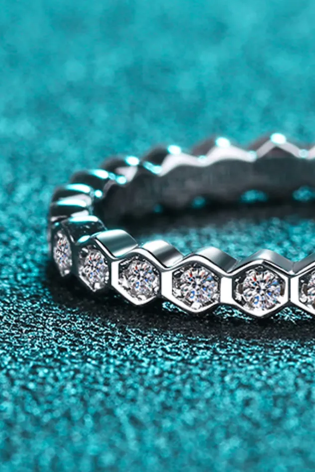 Moissanite 925 Sterling Silver Eternity Ring Trendsi Rings