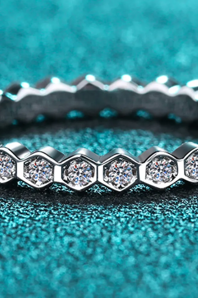 Moissanite 925 Sterling Silver Eternity Ring Trendsi Rings