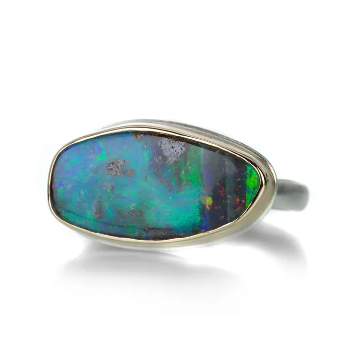 Multicolored Boulder Opal Ring Jamie Joseph Rings
