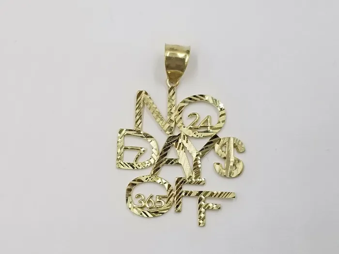Necklaces 25mm Rope 10k Gold No Of Days Charm Pendant Chain in 18 20 22 24 26 28 Inches Gold and Diamond