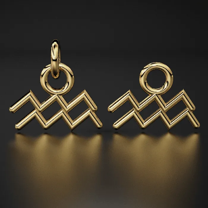 Necklaces Aquarius Zodiac Necklace Star Sign Pendant Astrology Birthday Gift in Solid 14k or 18k Gold Jalvi Co