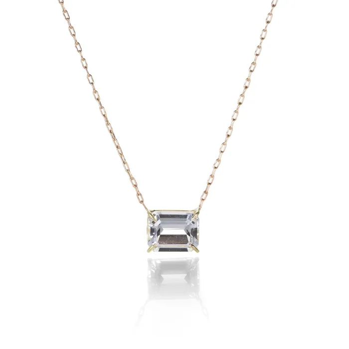 Necklaces Emerald Cut White Topaz Necklace Rosanne Pugliese