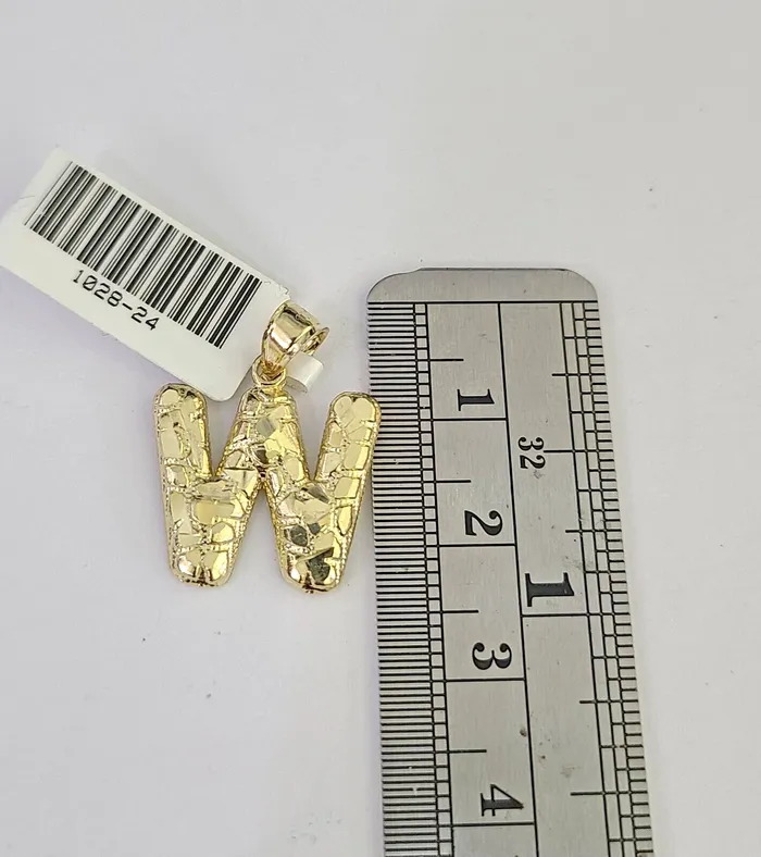 Necklaces Gold and Diamond 10k Gold Initial W Charm Rope Chain 1626 25mm SET Necklace Alphabet Pendant