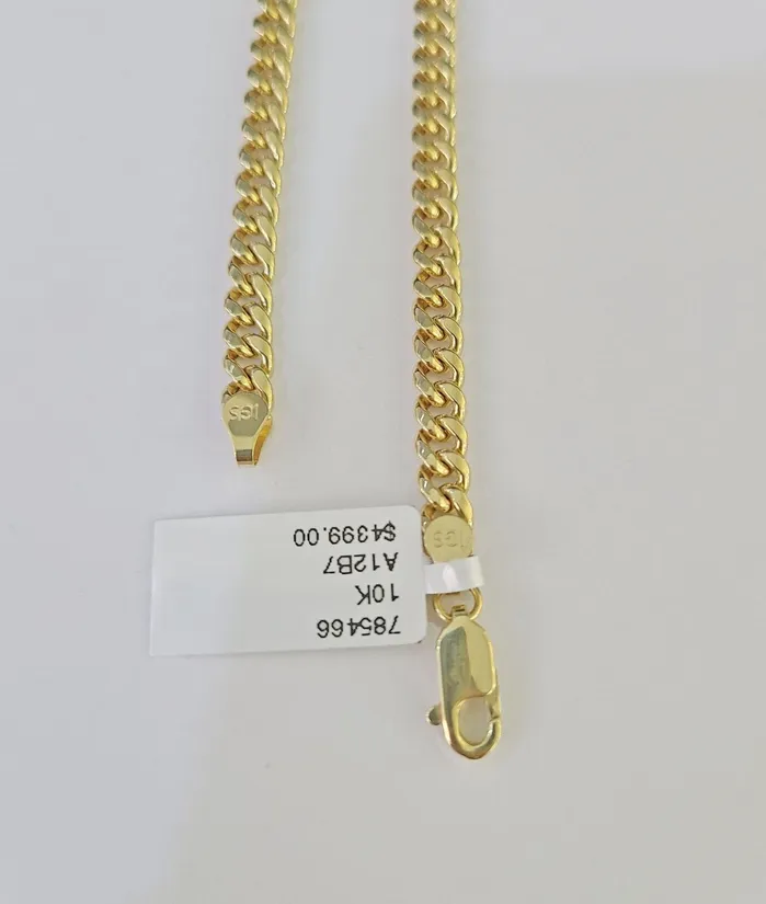 Necklaces Gold and Diamond 10k Miami Cuban Link Chain Yellow Gold 5mm Necklace 22