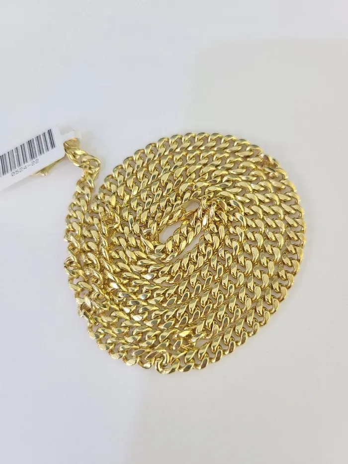 Necklaces Gold and Diamond 10k Miami Cuban Link Chain Yellow Gold 5mm Necklace 22
