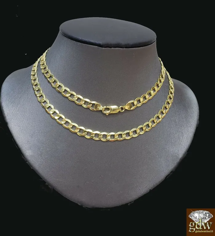 Necklaces Gold and Diamond Real 10k Gold miami cuban curb link chain Necklace 65 mm Rope franco Necklaces Gold and Diamond Real 10k Gold miami cuban curb link chain Necklace 65 mm Rope franco