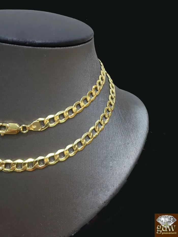 Necklaces Gold and Diamond Real 10k Gold miami cuban curb link chain Necklace 65 mm Rope franco