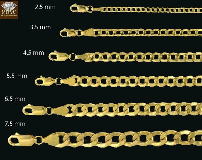 Necklaces Gold and Diamond Real 10k Gold miami cuban curb link chain Necklace 65 mm Rope franco