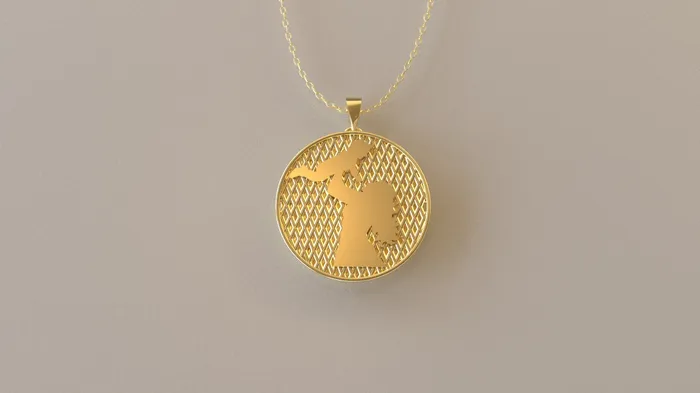 Necklaces Jcm 21 jewelry 14K Gold Pendant Mother and Son Silhouette
