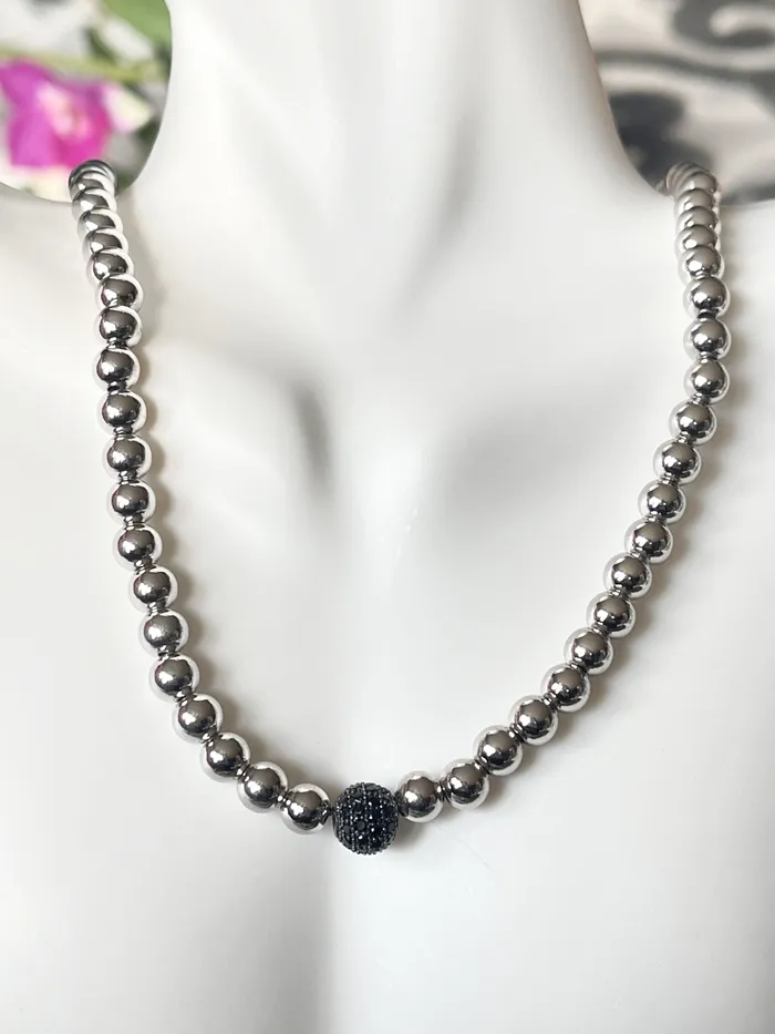 Necklaces Pave Beaded Choker Necklace Sophiareneboutiquecom Necklaces Pave Beaded Choker Necklace Sophiareneboutiquecom