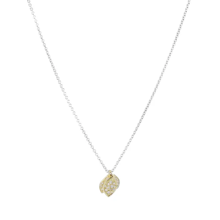Necklaces Pave Diamond Triple Leaf Necklace John Iversen
