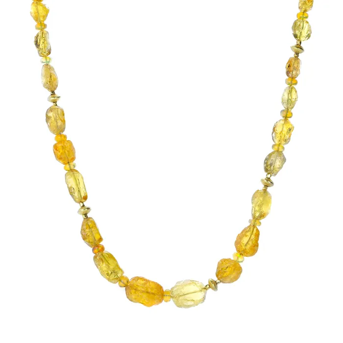 Necklaces Yellow Beryl and Ethiopian Opal Necklace Barbara Heinrich