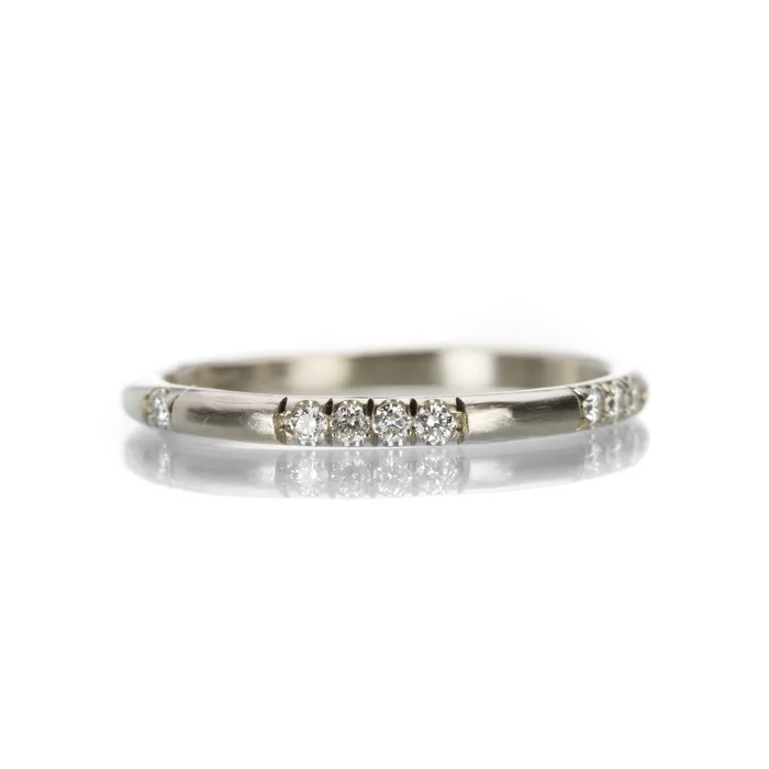 Nicole Landaw Rings White Gold Diamond I Love You Band