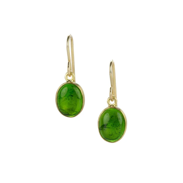 Oval Chrome Diopside Drop Earrings Maria Beaulieu Earrings