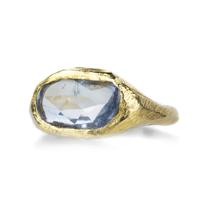 Page Sargisson Rings Light Blue Sapphire Signet Ring Page Sargisson Rings Light Blue Sapphire Signet Ring