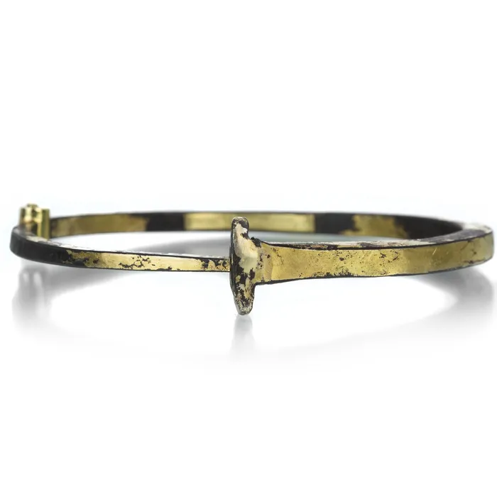 Pat Flynn Bracelets Large 22k Yellow Gold Dust Nail Bracelet