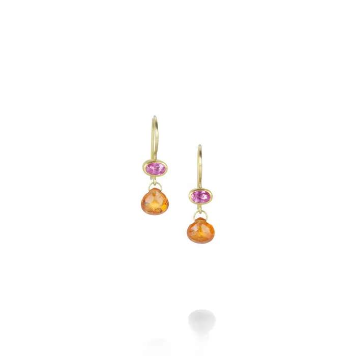 Pink Sapphire and Spessartite Garnet Earrings Mallary Marks Earrings