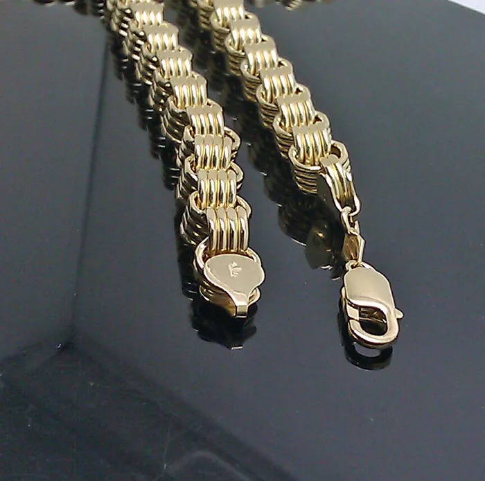PreStyled Sets Gold and Diamond 10k Gold Chain For Mens Real Gold Byzantine 6mm 30 Inch Box Brand New Gold Chain