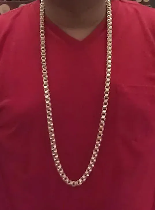PreStyled Sets Gold and Diamond 10k Gold Chain For Mens Real Gold Byzantine 6mm 30 Inch Box Brand New Gold Chain