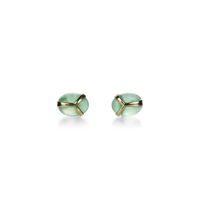 Rachel Atherley Earrings Chrysoprase Lucky Scarab Stud Earrings Rachel Atherley Earrings Chrysoprase Lucky Scarab Stud Earrings