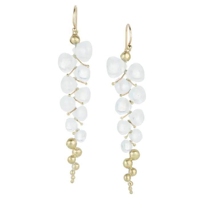 Rachel Atherley Large Rainbow Moonstone Caviar Earrings Earrings