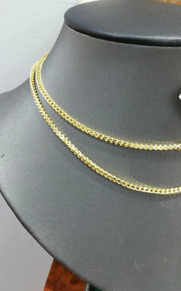 REAL 10k Gold Franco Gold Chain Necklace 26 inch 2mm diamond cut Gold and Diamond Necklaces