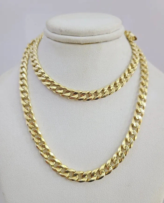 Real 10K Gold HOLLOW Miami Cuban Chain 24 inch 6mm Bracelet 75 Gold and Diamond Bracelets Real 10K Gold HOLLOW Miami Cuban Chain 24 inch 6mm Bracelet 75 Gold and Diamond Bracelets