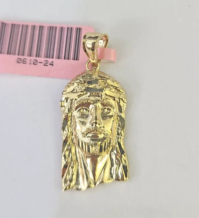 Real 14K Yellow Gold Jesus Head Pendant Charm Genuine 1 Gold and Diamond Charm Necklaces Real 14K Yellow Gold Jesus Head Pendant Charm Genuine 1 Gold and Diamond Charm Necklaces