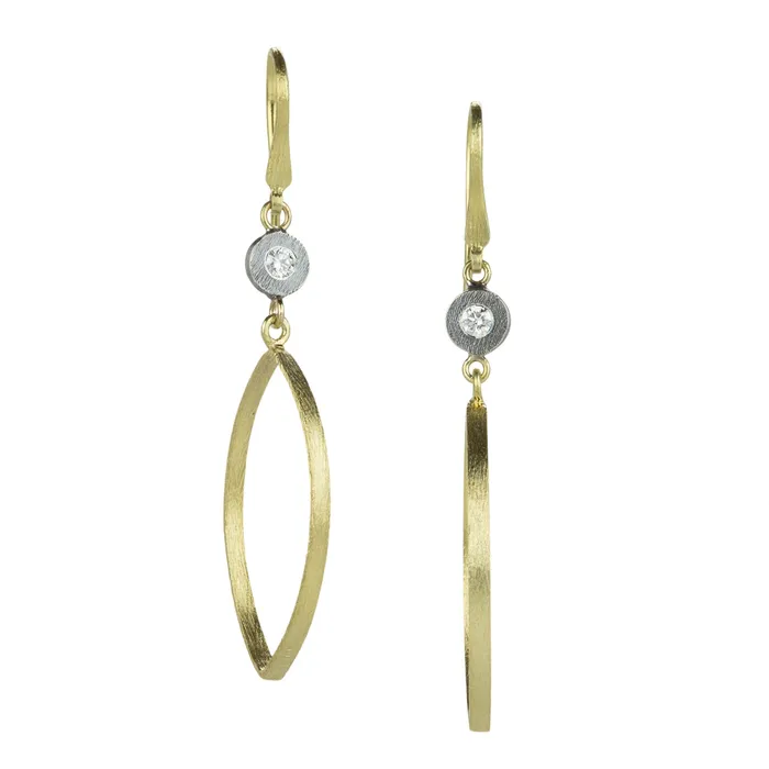 Rene Escobar Earrings Eve Leaf Shape Drop Earrings